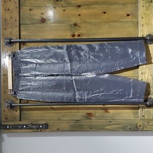 VINTAGE SILVER SHIMMER JOGGERS RAYON NYLON BLEND SIZE MEDIUM ELASTIC WAIST